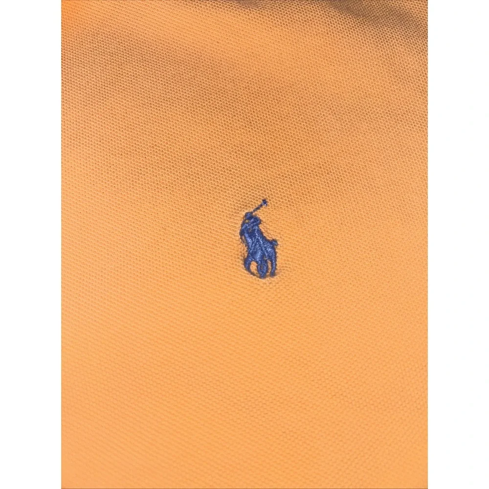 Polo Ralph Lauren Short Sleeve Polo  Orange Blue Pony 100%‎ Cotton, Mens Large